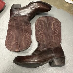 El Dorado Mens Mahogany Brown Calfskin Leather Cowboy Western Boots 8.5 D ED2564